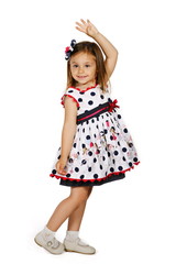 Happy child girl isolated on white background