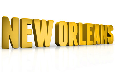 3D New Orleans text on white background