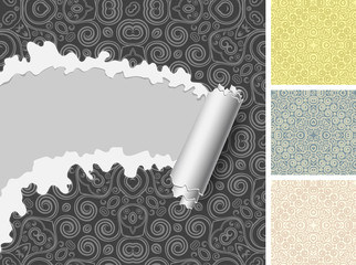 Set of 4 floral seamless patterns.