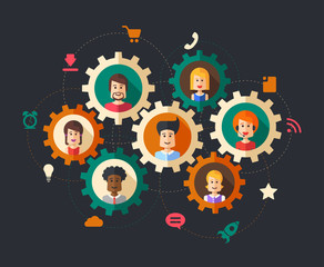 Illustration of abstract  people business composition