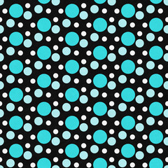 Teal ,White and Black Polka Dot Tile Pattern Repeat Background