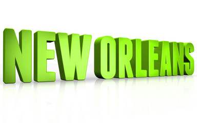 3D New Orleans text on white background