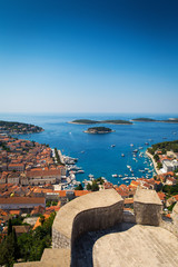 Beautiful view of harbor in Hvar town
