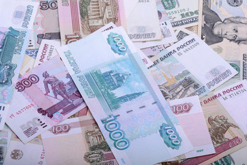 Dollars, euros, russian roubles - Money of the world