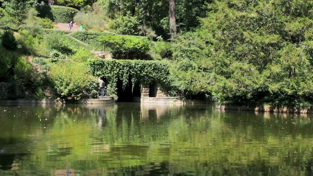 Serralves gardens, a green park that extends over 18 hectares. in Porto city.