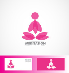 Meditation lotus flower logo yoga icon