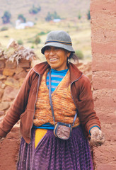 Happy aymara woman