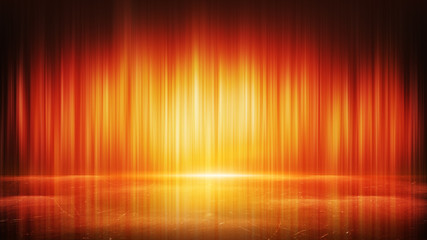orange light lines and reflection abstract background