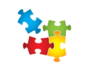 colorful puzzle pieces teamwork