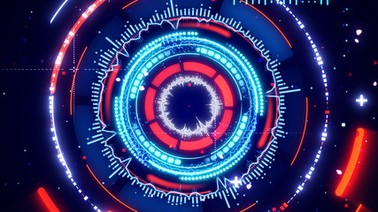 Obraz premium circular spectrum analyzer abstract futuristic illustration