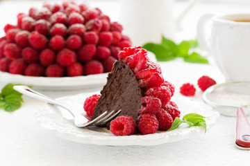 Chocolate raspberry mousse cake 