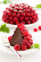 Chocolate raspberry mousse cake 