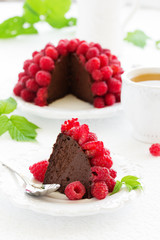 Chocolate raspberry mousse cake 