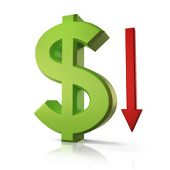 Obraz premium Dollar going down