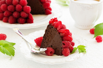 Chocolate raspberry mousse cake 