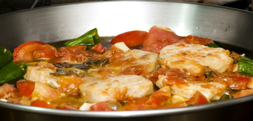 Rice with seafood cooking