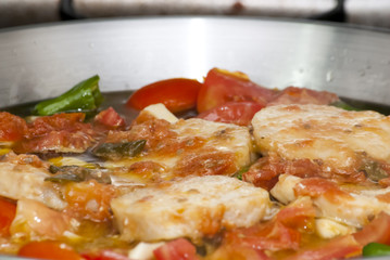 Rice with seafood cooking