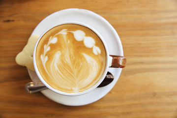 coffee on wood background