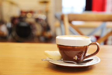 coffee on wood background