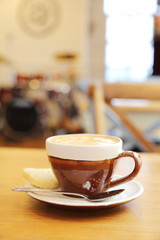 coffee on wood background
