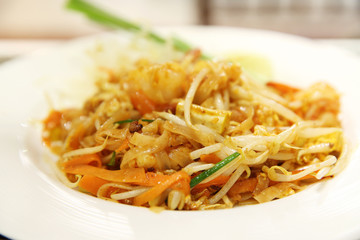 Thai food padthai fried noodle with shrimp