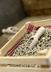 Grüne Kaffeebohnen Rohkaffee