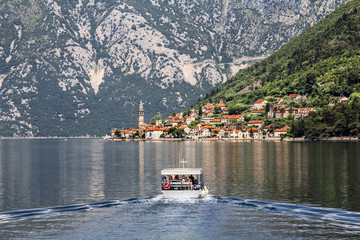 Perast town in Kotor bay.Montenegro.
