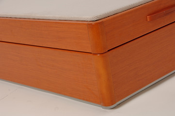 Bed wood close up white background