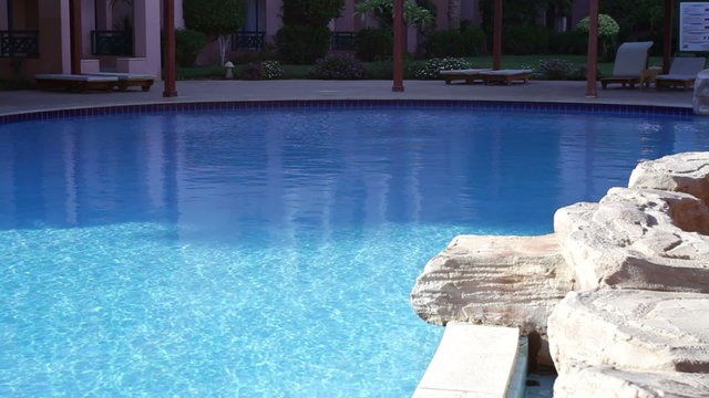 Swimming pool with beautiful decorative stones
