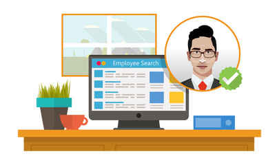 Recruitment concept - flat vector design illustration