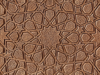 Decorative Wooden Carving with Islamic Persian Design