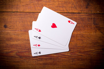 Four aces playing cards 