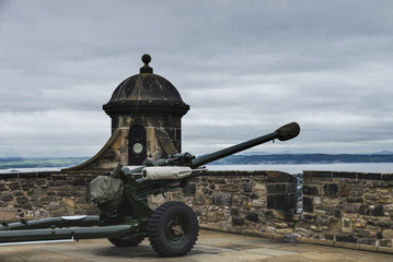 Antique cannon in Edinburgh castle, scotland