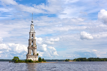 The bell tower of St. Nicholas Cathedral on island/