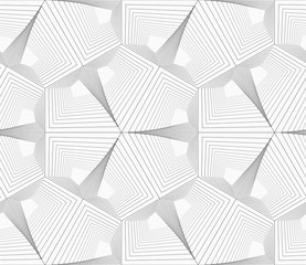Gray unevenly striped hexagons