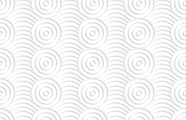 Paper white circles on bulging waves