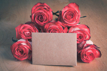 Roses and card