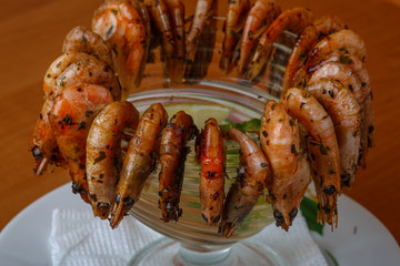 Grilled shrimps coktail