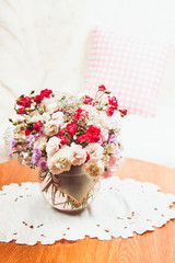 Fototapeta na wymiar Flower bouquet on the table