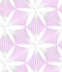 White colored paper pink pointy trefoils