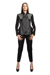 Fototapeta premium Girl posing on a white background.