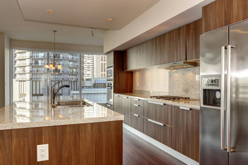 Fototapeta premium perfect modern kitchen with hardwood floor.