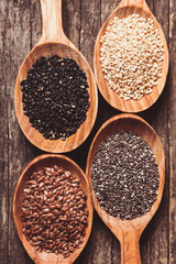 Chia, sesame, flax