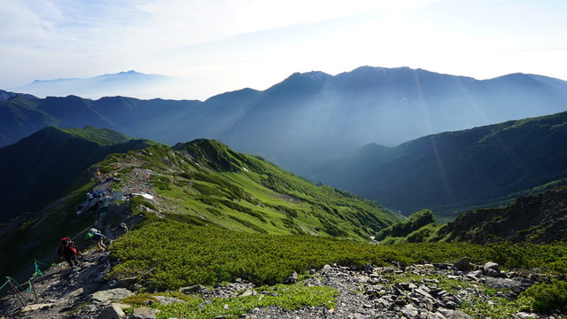 北岳山頂からの鳳凰三山