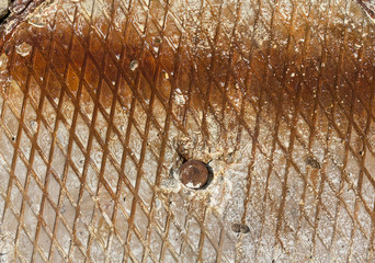 Rusty metal surface manhole. Backgrounds and textures