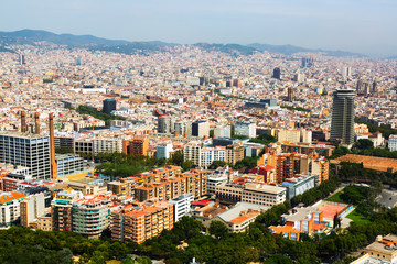 Obraz premium Barcelona from helicopter. Catalonia