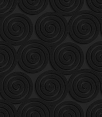 Textured black plastic three spirals