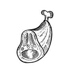 raw meat in doodle style