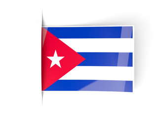 Square label with flag of cuba