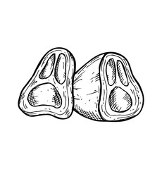 raw meat in doodle style